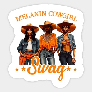 African Melanin Cowgirl Swag Black History Gift For Women Girls Sticker